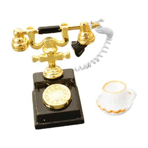 MUSISALY Für Puppenhäuser 1 Set -Vintage-puppenhaus-telefonbecher, Realistische Mini-telefondekoration Für Puppenhaus MUSISALY Für Puppenhäuser 1 Set -Vintage-puppenhaus-telefonbecher, Realistische Mini-telefondekoration Für Puppenhaus von MUSISALY