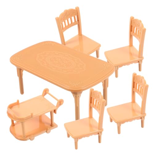MUSISALY 1 Set Puppenhaus Tisch Und Stühle Spielzeughaus Puppenhaus Möbel Puppenhaus Minimöbel Miniatur Stühle Mini Stühle Miniatur Puppenhaus Puppenhaus Zubehör Kunststoff von MUSISALY