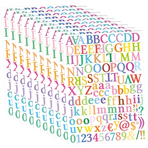 MUSISALY Alphabet-Aufkleber mit Buchstaben und Zahlen 10 Blatt-Set für Scrapbooking Heimdekoration Büroschilder von MUSISALY