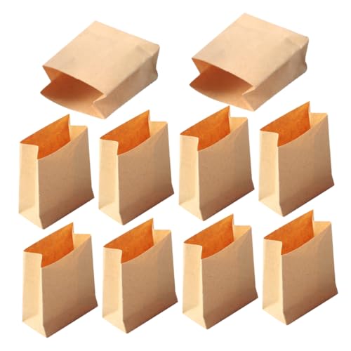 MUSISALY 10 Stücke Miniatur Kraft Papier Taschen Für Puppe Modell Kit Miniatur Mini Cookie Backen Taschen von MUSISALY