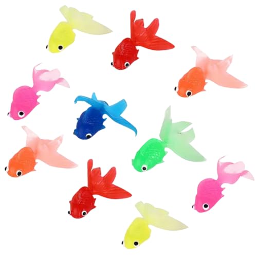 MUSISALY 10 Stück Teiliges Realistische Künstliche Goldfische aus Umweltfreundlichem TPR Material Lebensechte Tropische Fischdekoration für Aquarien und Zierfischbecken Leichte und von MUSISALY