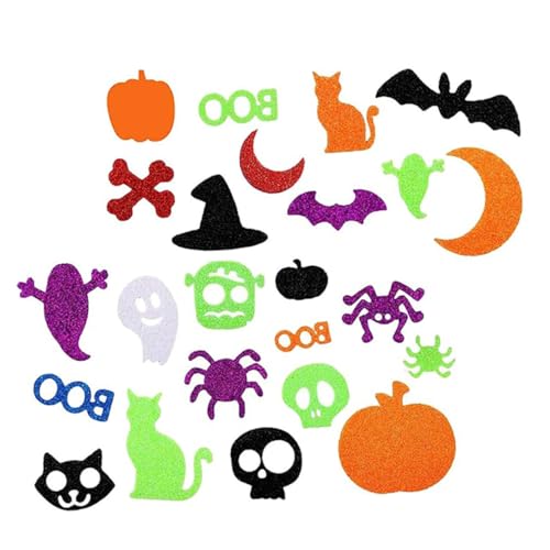 MUSISALY 100 Stück Teiliges Halloween Bastelset Glitzernde Selbstklebende Schaumstoffaufkleber für Partydekorationen Spukiges Design mit Katze Geist und Kürbis Vielseitig für Scrapbooking MUSISALY 100 Stück Teiliges Halloween Bastelset Glitzernde Selbstklebende Schaumstoffaufkleber für Partydekorationen Spukiges Design mit Katze Geist und Kürbis Vielseitig für Scrapbooking von MUSISALY