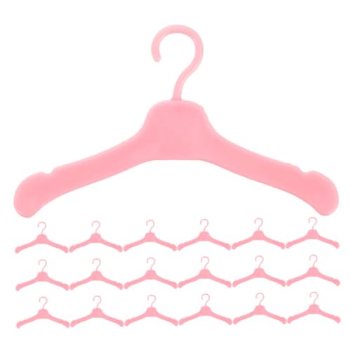MUSISALY 100st Puppenaufhänger Puppenkleiderbügel Mini-Puppen-aufhänger Mini-kleiderbügel Kleine Kleiderbügel Aufhängen Mini-hausbedarf Kleine Kleiderbügel Für Puppen Plastik Rosa von MUSISALY