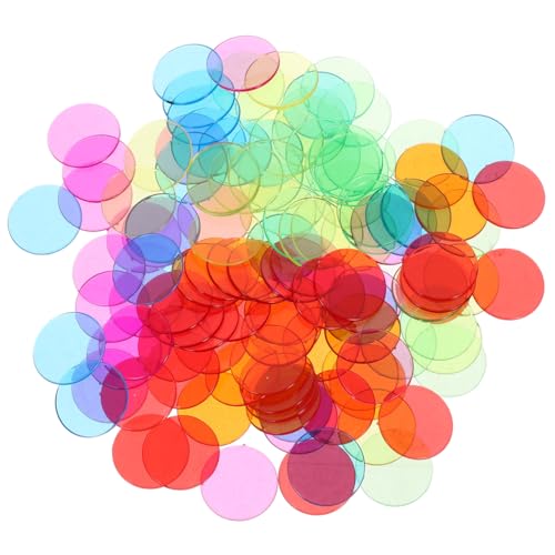 MUSISALY 120Stücke Transparente Bingo Chips Kunststoff Spielmarker Für Bingo Spiele Blau Rot Gelb Grün Orange Je Zum Zählen Und Sortieren von MUSISALY