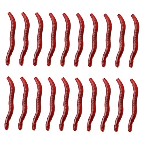 MUSISALY 150 Stück Künstlicher Köder Süßwasser Angelwürmer Gefälschte Rote Würmer Angelwerkzeuge Realistische Regenwürmer Fische Roter Wurm Lebensechte Regenwürmer Gefälschte von MUSISALY