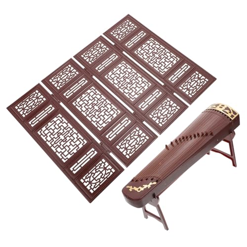 MUSISALY 1Satz Mini Landschaft Dekoration Retro Guzheng Und Faltbildschirm Für Cosplay Teiliges Für Kreative Miniaturweltgestaltung Und Puppenhaus Dekoration von MUSISALY