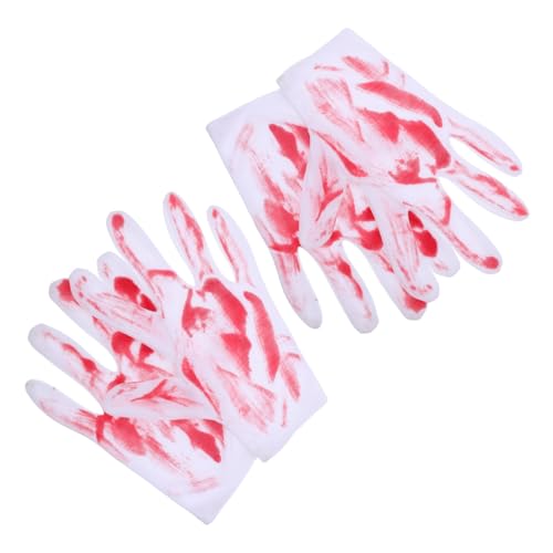 MUSISALY 2 Paare Halloween Blutige Handschuhe Deko Unisex Gruselige Requisiten für Haunted House Party Dekoration Festliches Horroraccessoire von MUSISALY
