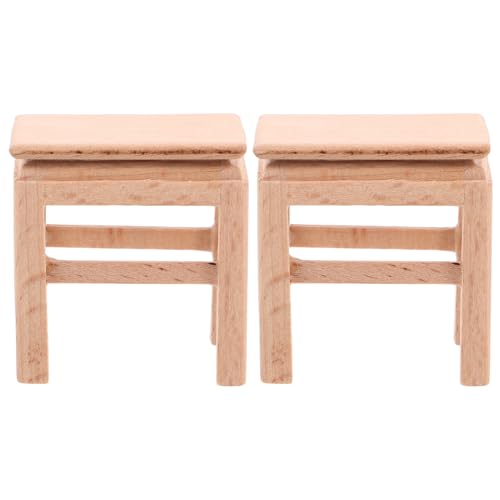 MUSISALY 2 Stück Miniatur-hocker-Set Für Puppenhäuser Hocker Aus Holz Modelle Für Miniatur-wohnkultur Puppenmöbel-zubehör MUSISALY 2 Stück Miniatur-hocker-Set Für Puppenhäuser Hocker Aus Holz Modelle Für Miniatur-wohnkultur Puppenmöbel-zubehör von MUSISALY