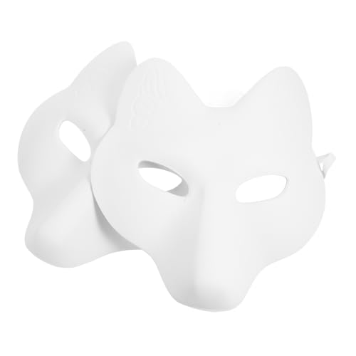 MUSISALY 2 Stück Unbemalte Masken Für Halloween Jungen Und Mädchen Party Schulaktivität Erwachsene Cosplay Blanke Masken Tierform-dekorationen von MUSISALY