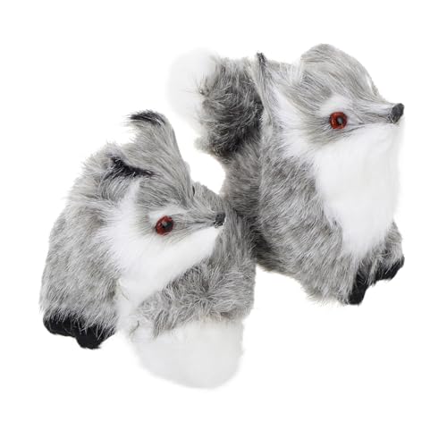 MUSISALY 2 Stück Mini Simulation Fuchs Spielzeug Weihnachten Tier Dekoration Niedlicher Plüsch Fuchs Hockende Schlafende Tiere Statische Actionfiguren Für Home Office Desktop von MUSISALY