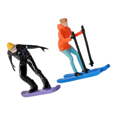 MUSISALY 2 Stück Mini-Skifahrer Im Maßstab 1:64, Winzige Handbemalte Skifiguren, Diorama-skimodelle Für Miniatur-straßenski-Dekorationen MUSISALY 2 Stück Mini-Skifahrer Im Maßstab 1:64, Winzige Handbemalte Skifiguren, Diorama-skimodelle Für Miniatur-straßenski-Dekorationen von MUSISALY