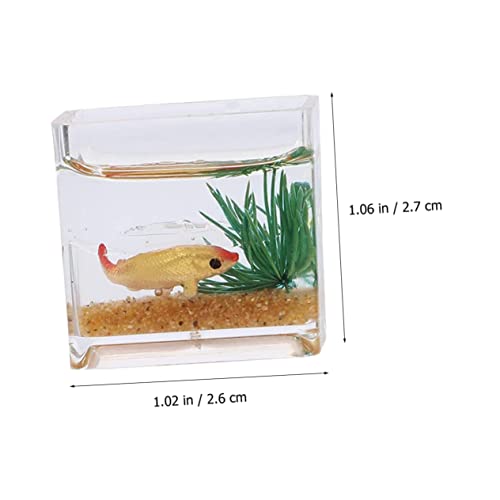 MUSISALY 2 Stück Miniatur Fischglas Teilig Verschleißfestes Dekorationszubehör für Puppenhäuser Schreibtisch Deko Realistische Miniatur Aquarien Geeignet für Kleine Szenen Zufällige Farbe von MUSISALY