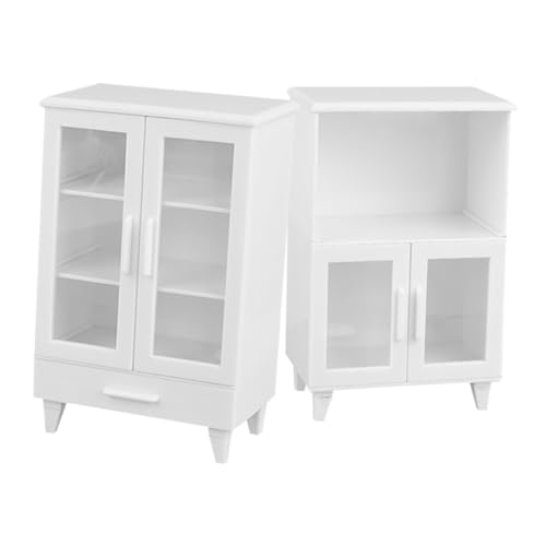 MUSISALY 2 Stück Miniatur-puppenhausmöbel, Puppenhaus-kunststoffschrank, Puppenhaus-miniaturschränke, Miniaturschränke, Modelle, Requisiten Für Puppen-Badezimmer-Wohnzimmer von MUSISALY