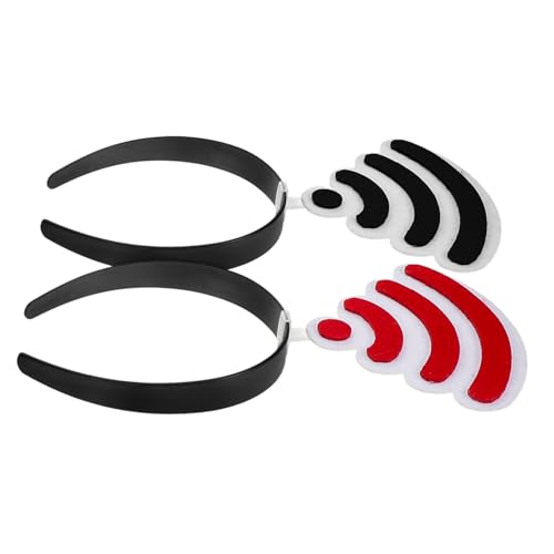 MUSISALY 2 Stück Wifi Stirnband Leichtes Party Haarband für Halloween Geburtstag Fotoshooting Rotes Schwarzes Glitzer Accessoire Flexibel Bequem Junge Mädchen von MUSISALY