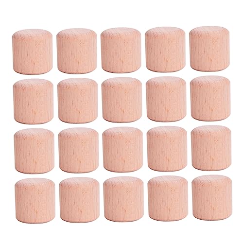 MUSISALY Buche Blöcke 20 Stücke Holz Geometrische Blöcke 3cm Zylinder Für Kinder Bildung von MUSISALY