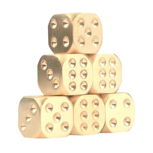 MUSISALY Unterhaltungswürfel-Set 2 Stück 13 Mm Messingwürfel Poliertes Finish Für Pub-Spiele von MUSISALY