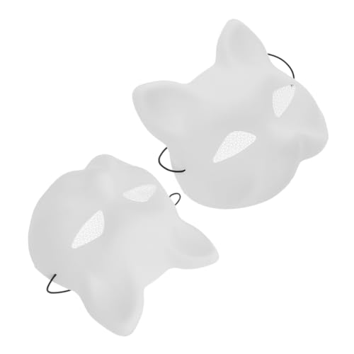 MUSISALY 2stücke Weiße Katzenmaske Leere Malmaske Für Kreative Kostüme Für Cosplay Halloween Und Maskerade Fördert Kreativität Und Handwerkskunst von MUSISALY