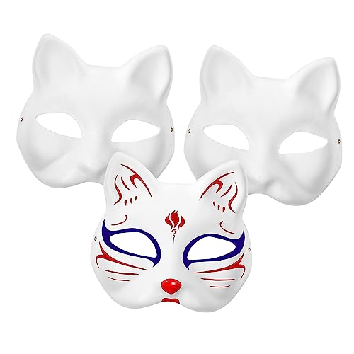 MUSISALY Leere Katzenmasken 3 Handbemalte Katzen Leere Masken Für Kinder Diy Kostümzubehör Für Kindergarten Cosplay Weiß MUSISALY Leere Katzenmasken 3 Handbemalte Katzen Leere Masken Für Kinder Diy Kostümzubehör Für Kindergarten Cosplay Weiß von MUSISALY