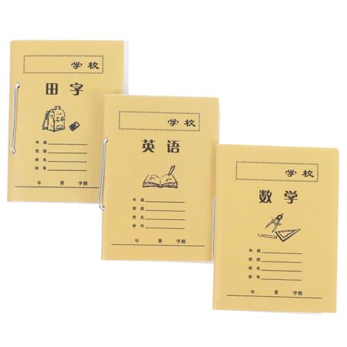MUSISALY 3 Stück Miniature Puppenhaus Übungshefte Set Teiliges Kit für Kreative Szenen und Spielzeugdekoration Leicht und Platzsparend für von MUSISALY