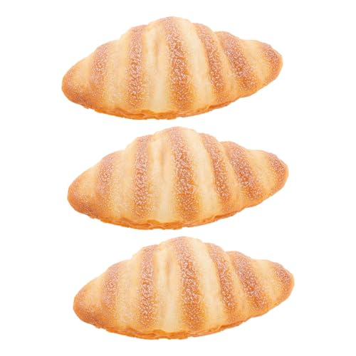 MUSISALY 3 Stück Teiliges Künstliches Croissant Realistisch Aussehendes Dekobrot für Restaurant Dekoration Vielseitig Einsetzbar als Fotorequisite und Ladendekor von MUSISALY