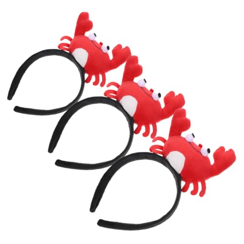 MUSISALY 3 Stück Teiliges Rotes Plüsch Krabben Haarband Weiches Bequemes Stirnband für Mädchen und Erwachsene Lustiges Tier Kostümzubehör für Partys Cosplay Halloween und Fotorequisiten von MUSISALY