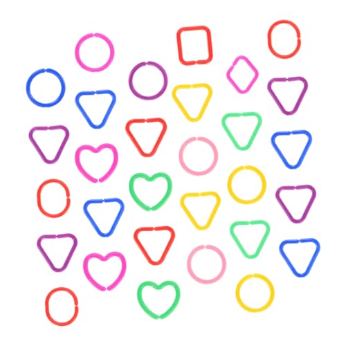 MUSISALY 30St Geometrische Schnallenkette interaktives Ringe Links Babyring Kettenspielzeug Babyglieder zum Aufhängen von Plastik MUSISALY 30St Geometrische Schnallenkette interaktives Ringe Links Babyring Kettenspielzeug Babyglieder zum Aufhängen von Plastik von MUSISALY