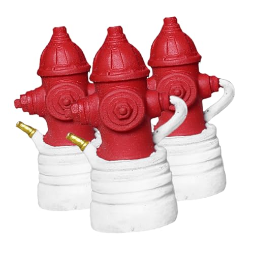 MUSISALY 3-teilige Hydrantenfigur Aus Kunstharz Realistisches Miniatur-hydranten-Ornament Sandtisch-Bonsai-Dekoration Einzigartiges Schreibtisch-schmuckstück von MUSISALY