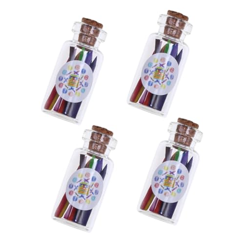 MUSISALY 4 Puppenhaus Buntstifte Miniatur Bunte Buntstifte Kleine Buntstifte Mini- -Layout-Requisiten Winzige Buntstifte Mini Buntstifte Mini Buntstifte Basteln Mini-buntstifte Glas von MUSISALY