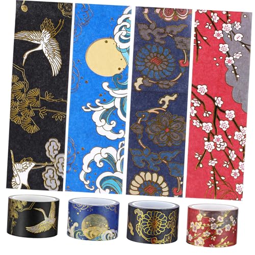 MUSISALY 4 Rollen Washi-Klebeband Vintage-dekoratives Abdeckpapier Bastelzubehör Für Scrapbooking Karten Zeitschriften Und Verpacken von MUSISALY