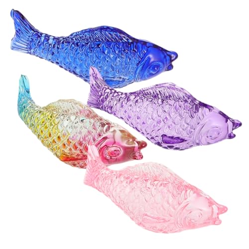 MUSISALY Lebendige Fischdekoration Für Zuhause 4 Fisch-Ornamente Aus Glas Von Realistischen Fischfiguren Für Aquarien Jungen- Und Mädchenpartys von MUSISALY