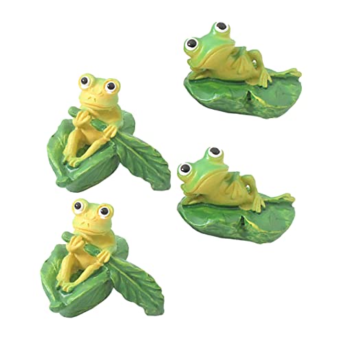 MUSISALY 4 Stück Frosch Schmuckstücke Terrarienbehälter Minibehälter Mini-Terrarium Miniatur-zubehör Miniatur-feenfiguren Märchengartenfrösche Winzige Behälter Mini- Kunstharz Green von MUSISALY