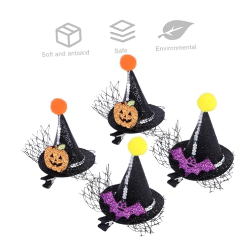 MUSISALY 4 Stück Spitze Hexenhut Haarspangen Cosplay Haarklammern für Mädchen Halloween Party Zubehör Langlebig und Vielseitig von MUSISALY