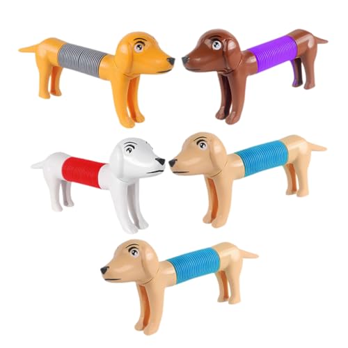 MUSISALY 5 Stück Stressabbauendes Hundespielzeug Cartoon Pop Tube Spielzeug Tier Pop Tube Stretch Spielzeug Druckspielzeug Lustiges Spielzeug Partygeschenke Party Spielzeug von MUSISALY