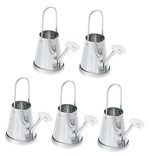 MUSISALY 5 Stück Wasserkocher Micro Landschaft winzig drinnen Botanisches Miniatur-Gießkanne Pflanzen puppenhauszubehör Simulation Mini-Wasserkocher Mini-Foto-Requisite Eisen Silver von MUSISALY