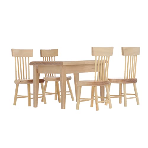 MUSISALY 5 Teiliges Miniatur öbelset Aus Eiche Für Puppenhaus Tisch Und Stühle Dekorative Holzminiaturen Für Spielzeughäuser Detailreiche Einrichtung Für Kleine Räume MUSISALY 5 Teiliges Miniatur öbelset Aus Eiche Für Puppenhaus Tisch Und Stühle Dekorative Holzminiaturen Für Spielzeughäuser Detailreiche Einrichtung Für Kleine Räume von MUSISALY