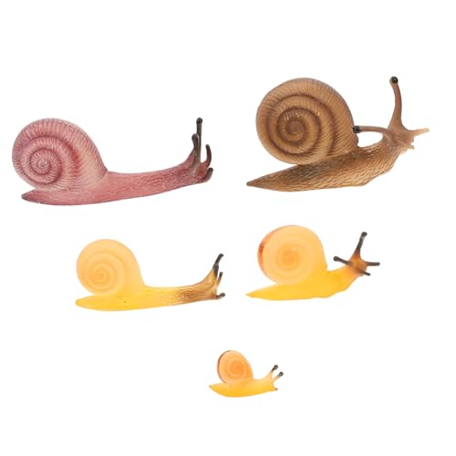 MUSISALY 5 Stück Realistische Schneckenfiguren Spielzeug Miniaturfiguren Aus Kunststoff Simulationstiermodelle Für Kinder von MUSISALY