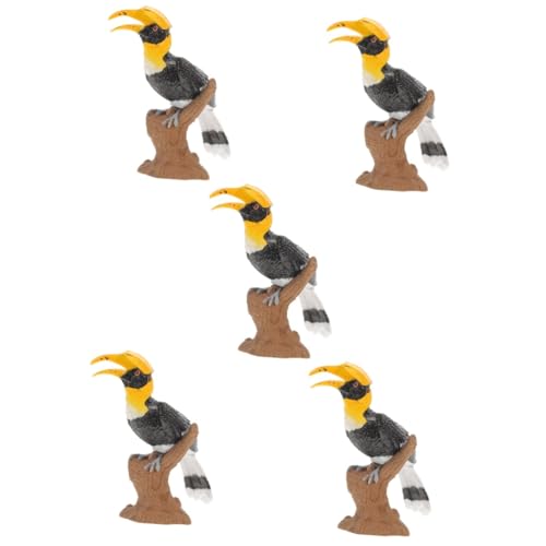 MUSISALY 5st -Modell Vogelmodell des Brachvogels Krähenköder Nashornvögel Basteln Requisiten Lebensechtes Vogelspielzeug Für Kinder Kleine Papageienfigur Kleiner Vogelschmuck Plastik von MUSISALY