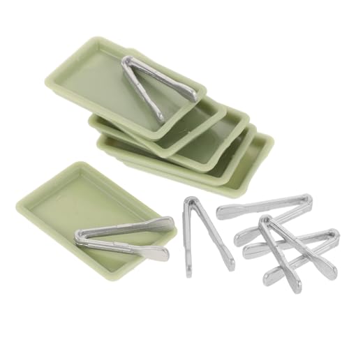 MUSISALY 6 Sätze Teiliges Miniatur Backzubehör mit Miniatur Backzangen und Backblechen Detailgetreu für Puppenhaus Küche DIY Realistische Bäckerei Werkzeuge Vielseitige Puppenhaus von MUSISALY