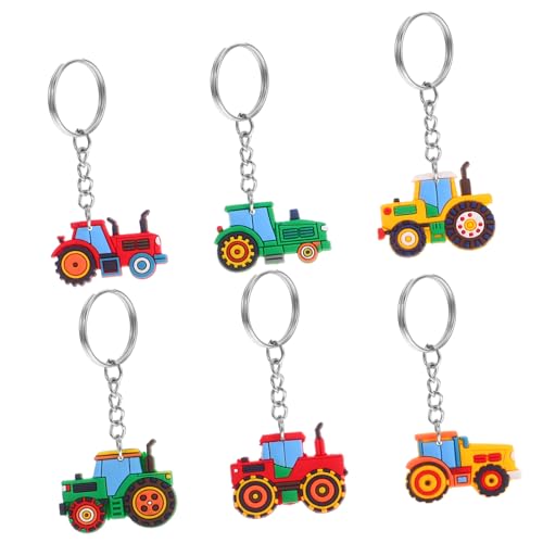 MUSISALY 6 Stück Schlüsselanhänger mit Baufahrzeugen Farm Schlüsselringe für Kindergeburtstagsfeiern Schulbelohnungen und Erntedankfest von MUSISALY