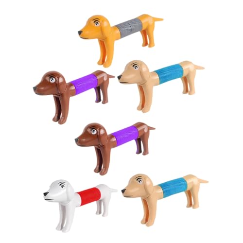 MUSISALY 6 Stück Stressabbauendes Hundespielzeug Cartoon Stretch Pop Tube Cartoon Pop Tube Spielzeug Pop Tube Spielzeug Tier Pop Tube Stretch Spielzeug Dehnbares Spielzeug Für Party von MUSISALY