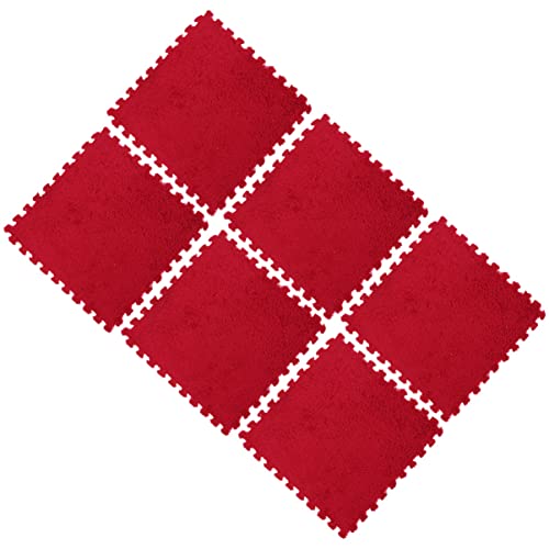 MUSISALY 6St Puzzle-Matte Matte fußmatte Bodenpolster Carpet Tiles fußbodenschutz Spielmatte Bodenfliesen aus Schaumstoff Quadrate Boden Zubehör Multifunktions-Puzzle-Kissen Samt rot MUSISALY 6St Puzzle-Matte Matte fußmatte Bodenpolster Carpet Tiles fußbodenschutz Spielmatte Bodenfliesen aus Schaumstoff Quadrate Boden Zubehör Multifunktions-Puzzle-Kissen Samt rot von MUSISALY