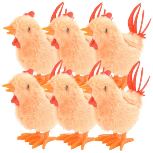 MUSISALY 6st Kükenspielzeug Aufziehspielzeug Für Kleinkinder 1-3 Spielzeug Zum Aufziehen Spielzeug Huhn Ostern Uhrwerk Spielzeug Kinder, Die Hühner Hüpfen Uhrwerk Aufziehhühner Plüsch von MUSISALY