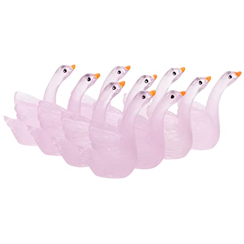 MUSISALY Glow Miniature Ornament Set Nachtlicht Miniatur Harz Schwan Figuren von MUSISALY