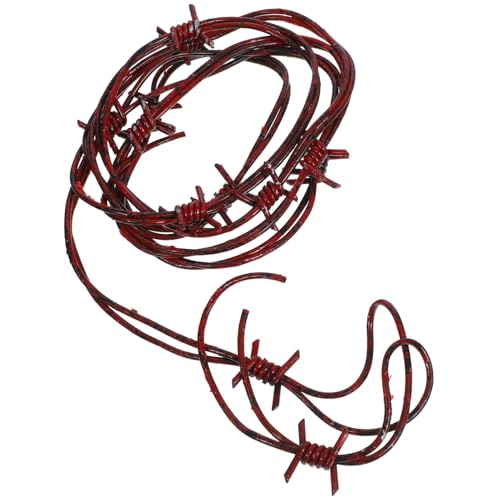 MUSISALY Vintage Faux Stacheldraht Requisiten Halloween Layout Rot Draht 2 5 M von MUSISALY