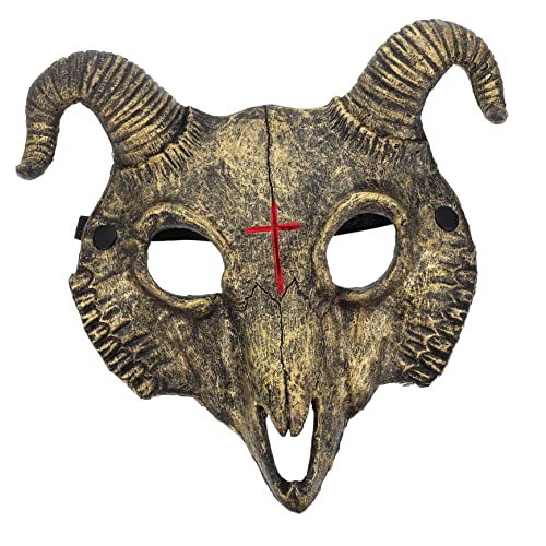 MUSISALY Halloween Ziegenmaske Für Kostümparty Gruselige Cosplay Maske Aus Tierkopf Maske Für Karneval Und Halloween Goldene Farbe MUSISALY Halloween Ziegenmaske Für Kostümparty Gruselige Cosplay Maske Aus Tierkopf Maske Für Karneval Und Halloween Goldene Farbe von MUSISALY
