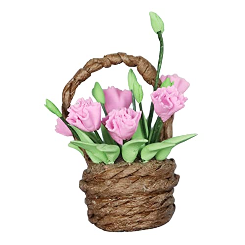 MUSISALY 1 Stück Mini-blumenkorb Miniatur-bastelarbeit DIY-mini-gartenszene-Dekoration Für Heimwerkerarbeiten Und Foto-Requisiten von MUSISALY