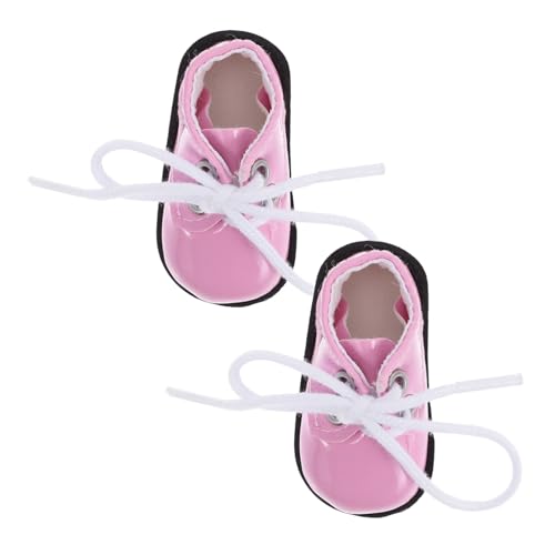 MUSISALY Mini Puppenschuhe für Mädchen Glänzende Rosa Kinderschuhe als Dekorative Miniaturspielzeug Schuh Accessoires für Puppenhaus und Kostüm von MUSISALY