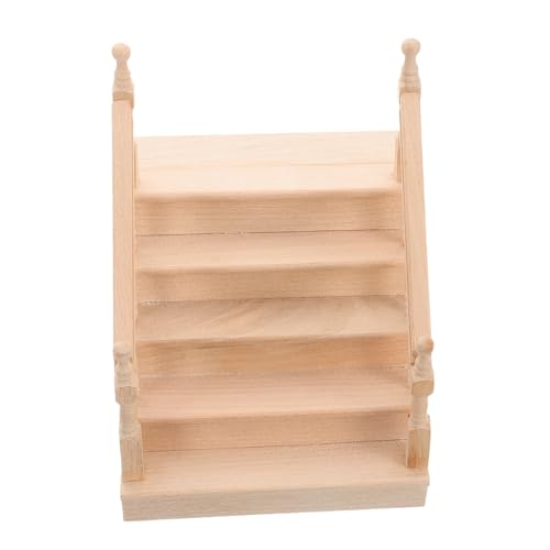 MUSISALY Mini-kleinmöbeltreppe Zubehör Puppen Mini-anhänger Mini-zubehör Tür Hängende Tag-Dekoration Orientalische Puppen Mini-schlüsselanhänger Miniaturmöbel Light Brown Hölzern von MUSISALY