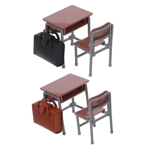 MUSISALY Miniatur Schulmöbel Teilig Puppenhaus Miniatur Schreibtisch Stuhl und Rucksack Detailgetreue Holzfarben Klassenzimmer Möbel für Sammler und Kreative MUSISALY Miniatur Schulmöbel Teilig Puppenhaus Miniatur Schreibtisch Stuhl und Rucksack Detailgetreue Holzfarben Klassenzimmer Möbel für Sammler und Kreative von MUSISALY