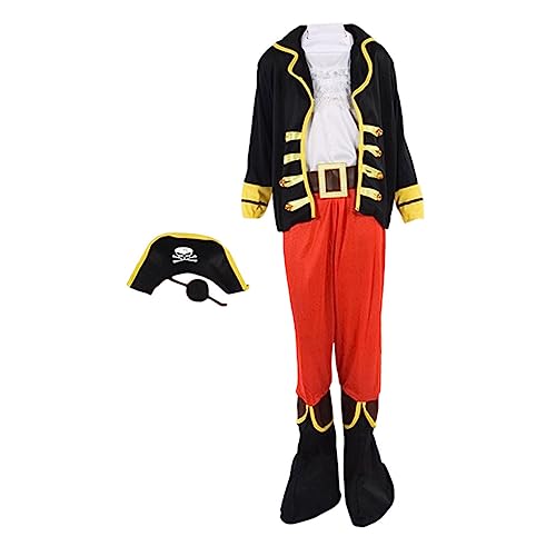 MUSISALY Halloween-Party-Kleidung Kinder Piratenkostüm L Piratenhut Dekorativer Piratenmantel Party Cosplay von MUSISALY